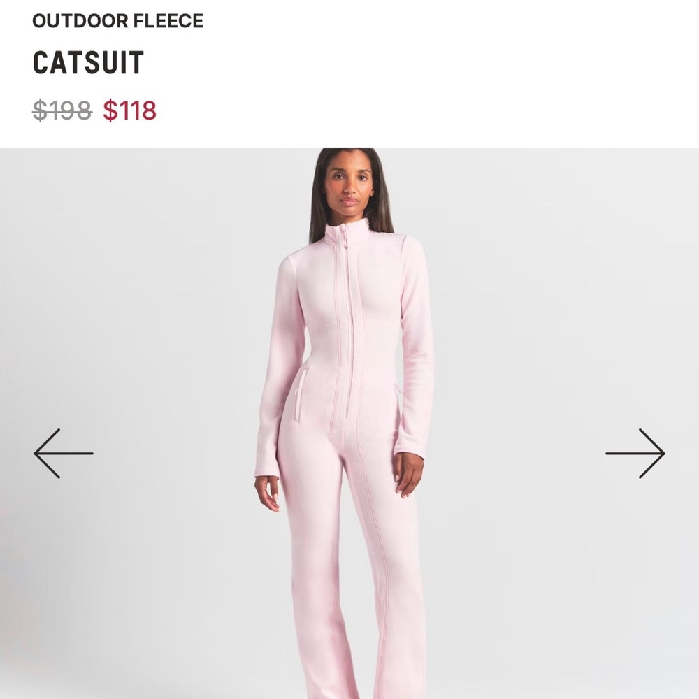 SKIMS Pink Outdoor Fleece Catsuit